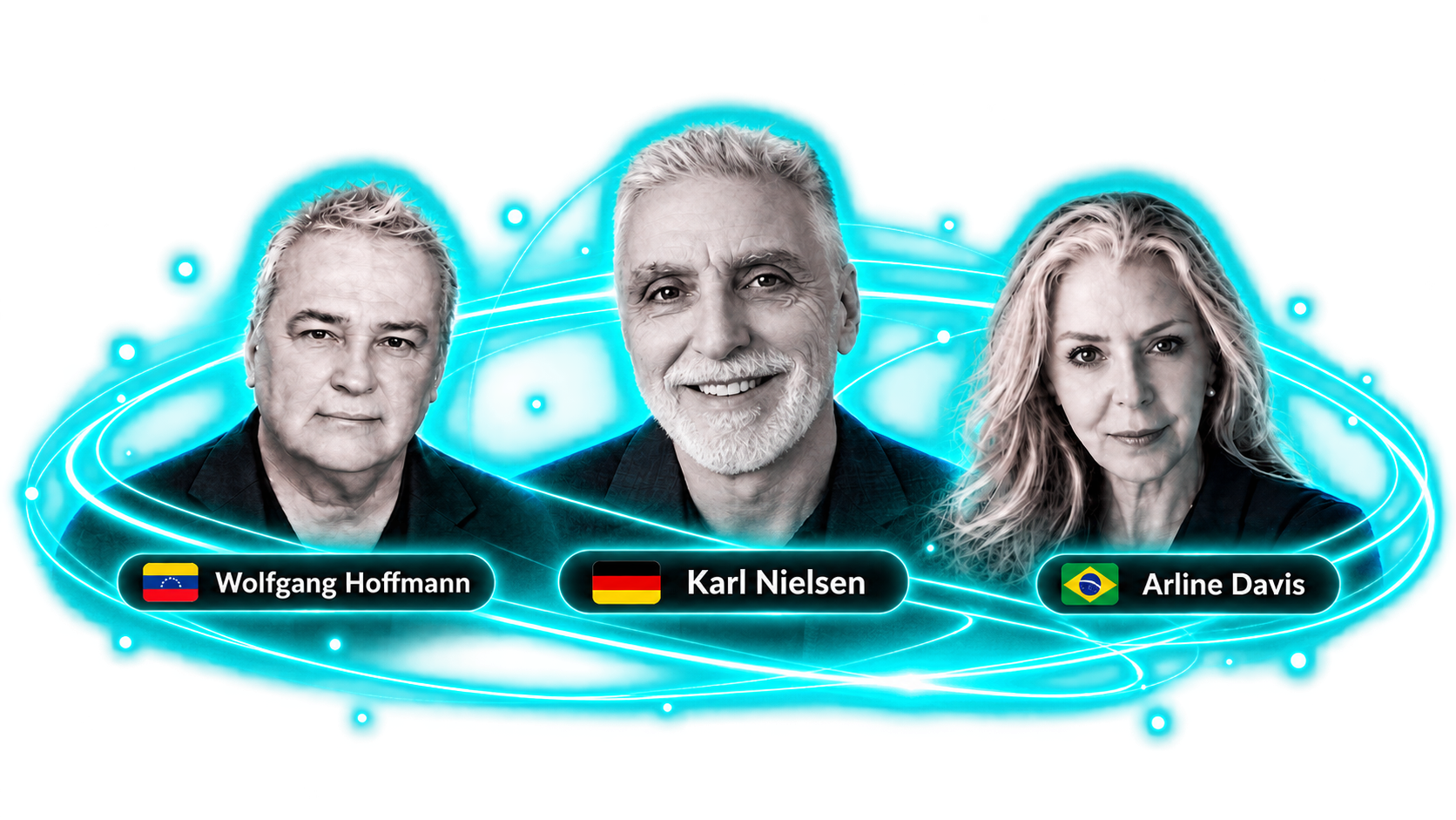 Ponentes de COACH 3.0: Wolfgang Hoffmann, Karl Nielsen y Arline Davis
